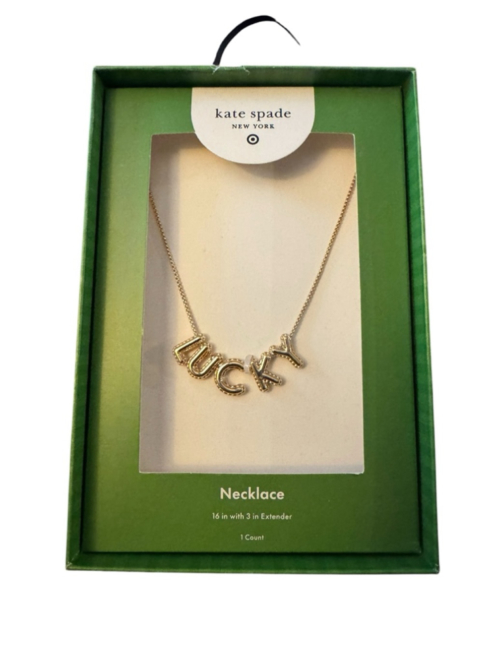 Kate Spade Gold Lucky Charm Necklace - New in Box